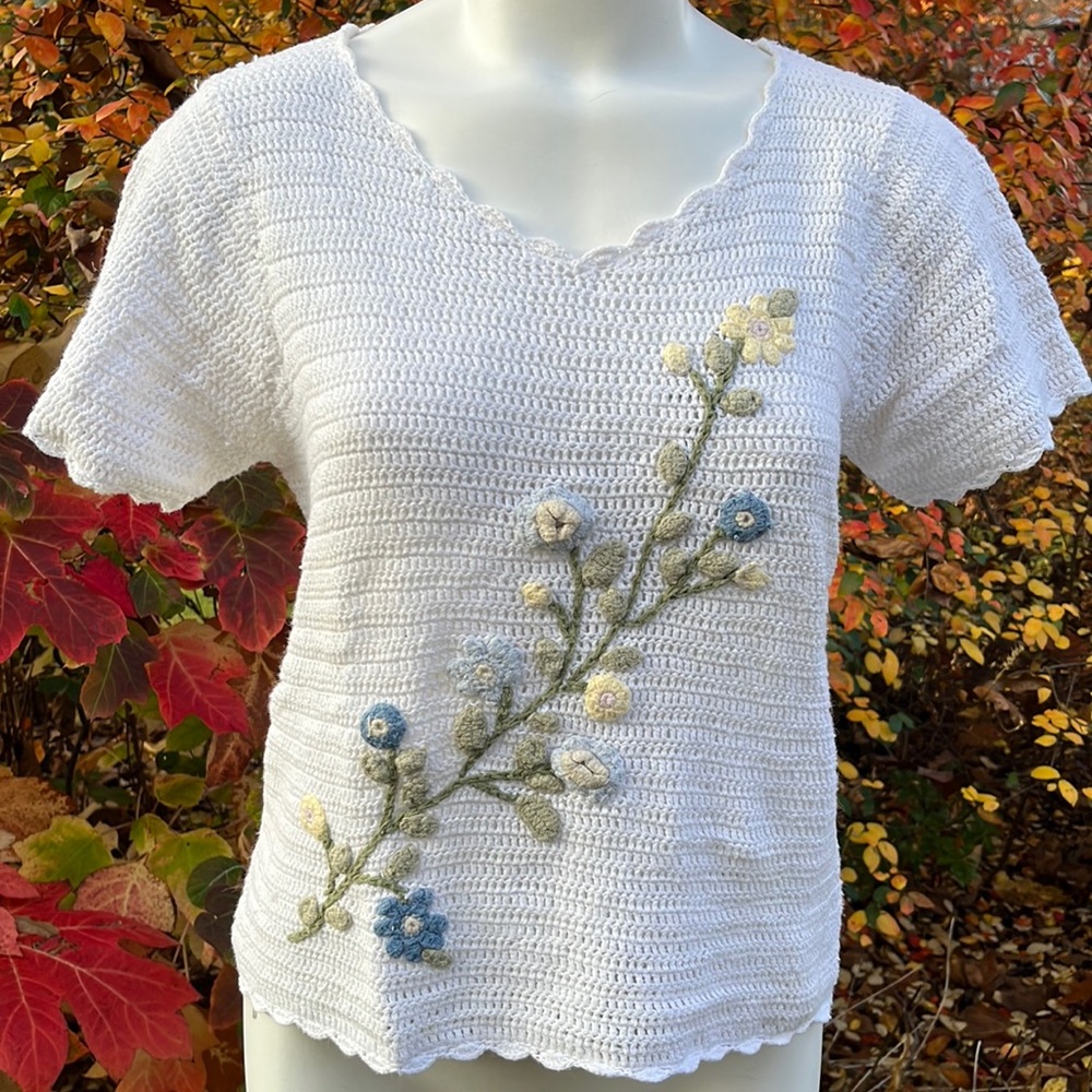 Vintage All Points ramie/cotton sweater jersey S-M